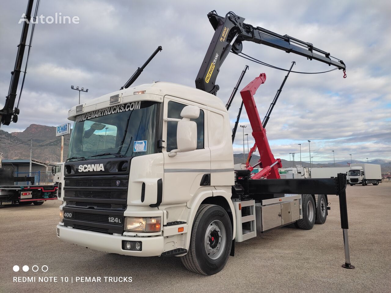 camion ampliroll Scania P124 400 6x2 Grua Palfinger Gancho