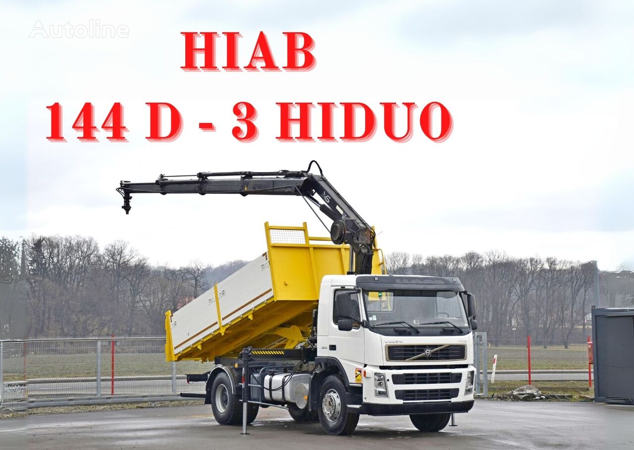 camion-benne Volvo FM 9 300 Kipper 5,00m * HIAB 144 D - 3 HIDUO + FUNK * TOP