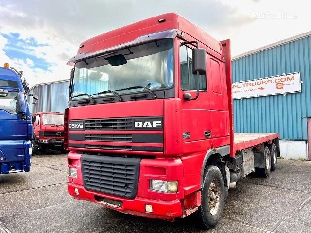 camion plateau DAF 95-430XF SPACECAB 6x4 FULL STEEL WITH OPEN BODY (EURO 3 / 9.000